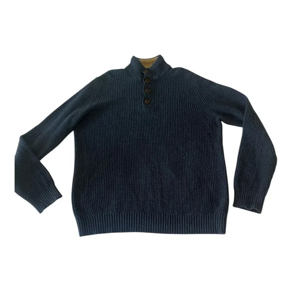 G.H. BASS & CO. Men’s Ribbed Sweater Size L Dusty Blue with Sherpa Lined… - Picture 3 of 6